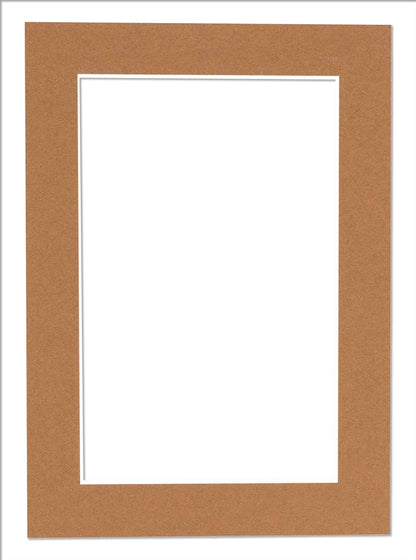 Aged Oak Brown Precut Acid-Free Matboard Set with Clear Bag & Backing