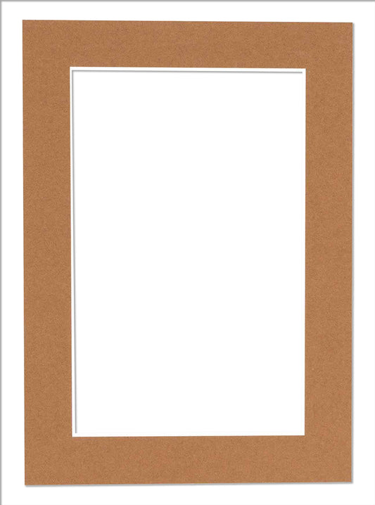 Aged Oak Brown Precut Acid-Free Matboard Set with Clear Bag & Backing