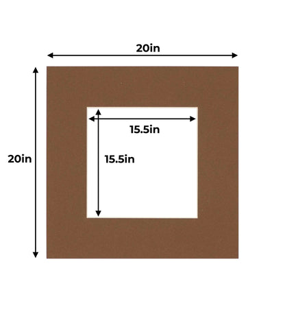 Pack of 25 Aged Oak Brown Precut Acid-Free Matboards