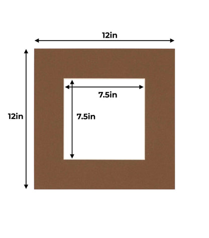 Pack of 10 Aged Oak Brown Precut Acid-Free Matboard Set with Clear Bags & Backings