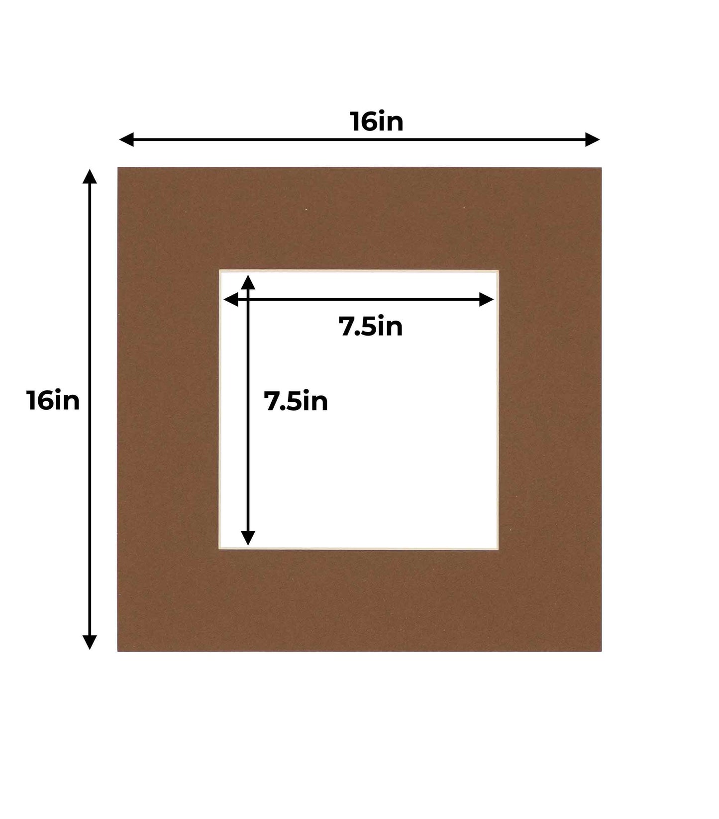 Pack of 25 Aged Oak Brown Precut Acid-Free Matboard Set with Clear Bags & Backings