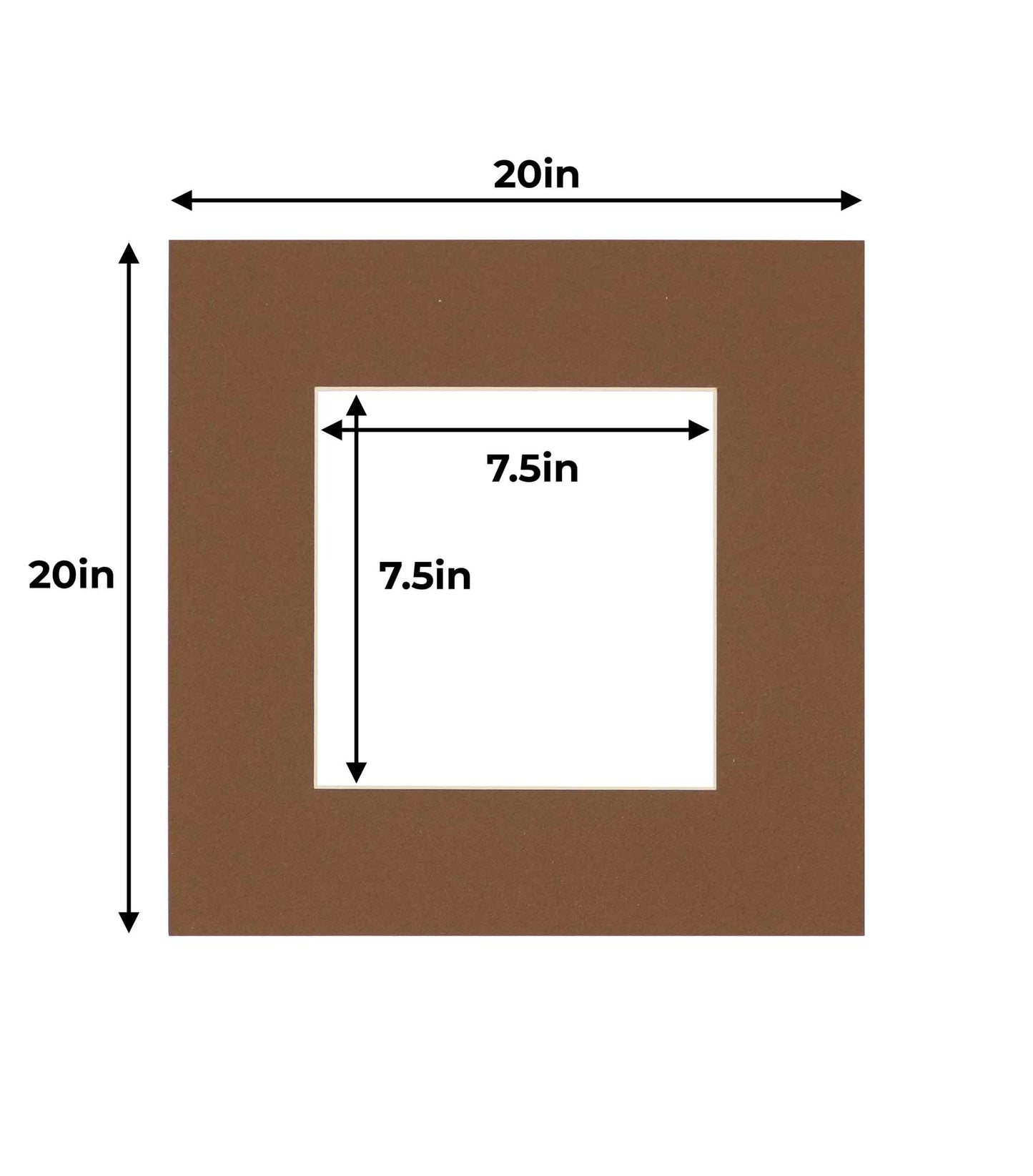 Aged Oak Brown Precut Acid-Free Matboard Set with Clear Bag & Backing