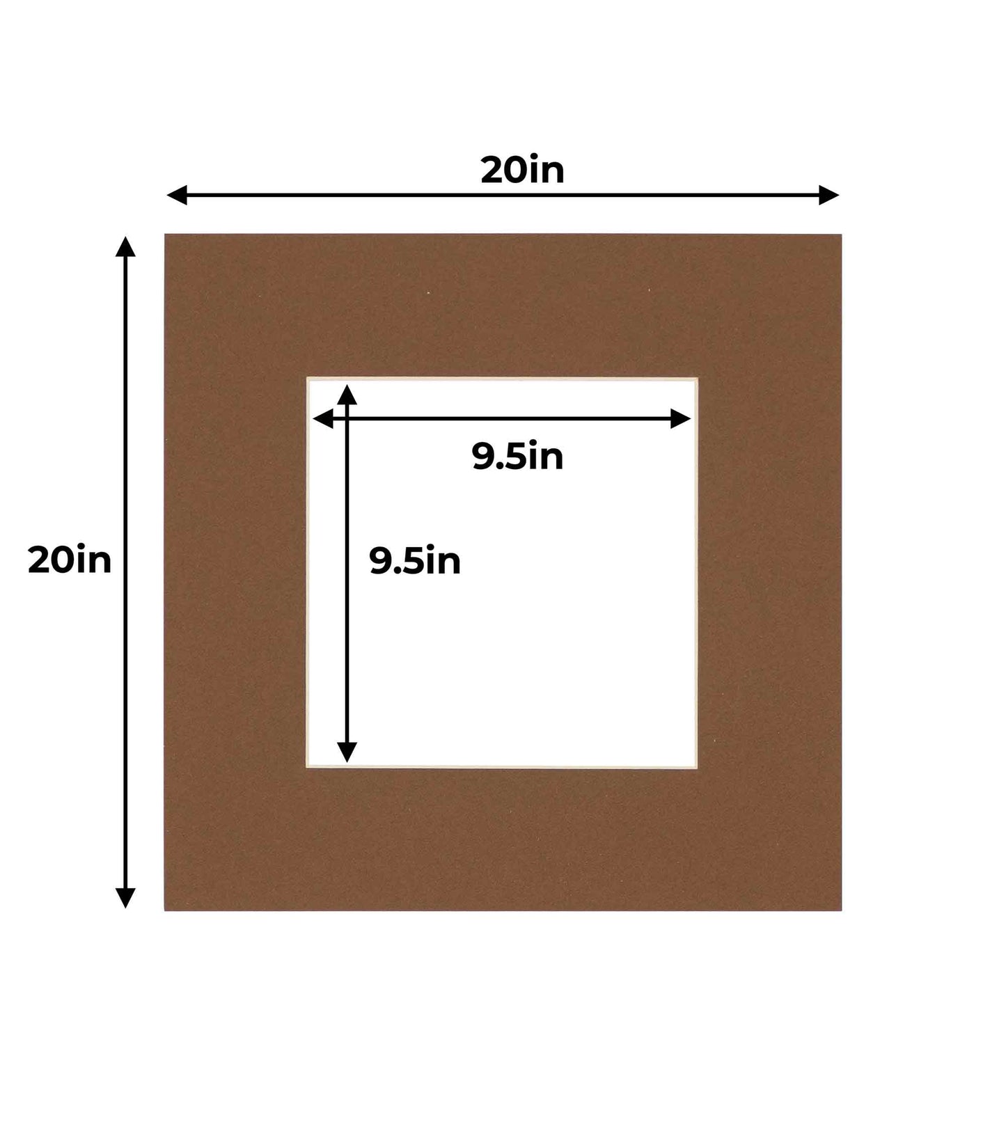 Pack of 10 Aged Oak Brown Precut Acid-Free Matboard Set with Clear Bags & Backings