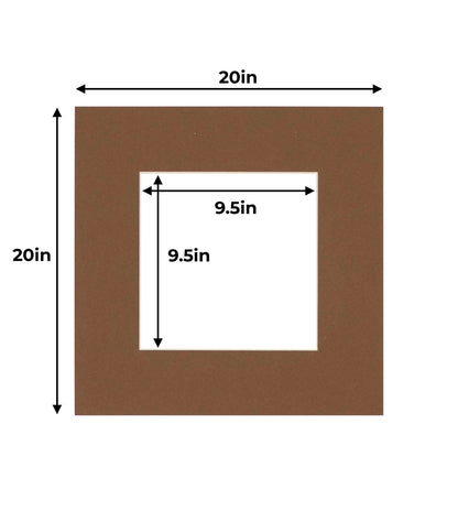 Pack of 10 Aged Oak Brown Precut Acid-Free Matboard Set with Clear Bags & Backings