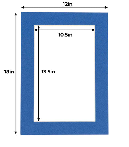 Pack of 10 Royal Blue Precut Acid-Free Matboard Set with Clear Bags & Backings