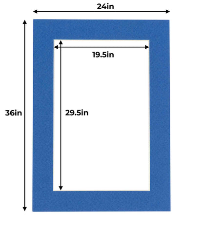 Pack of 10 Royal Blue Precut Acid-Free Matboard Set with Clear Bags & Backings