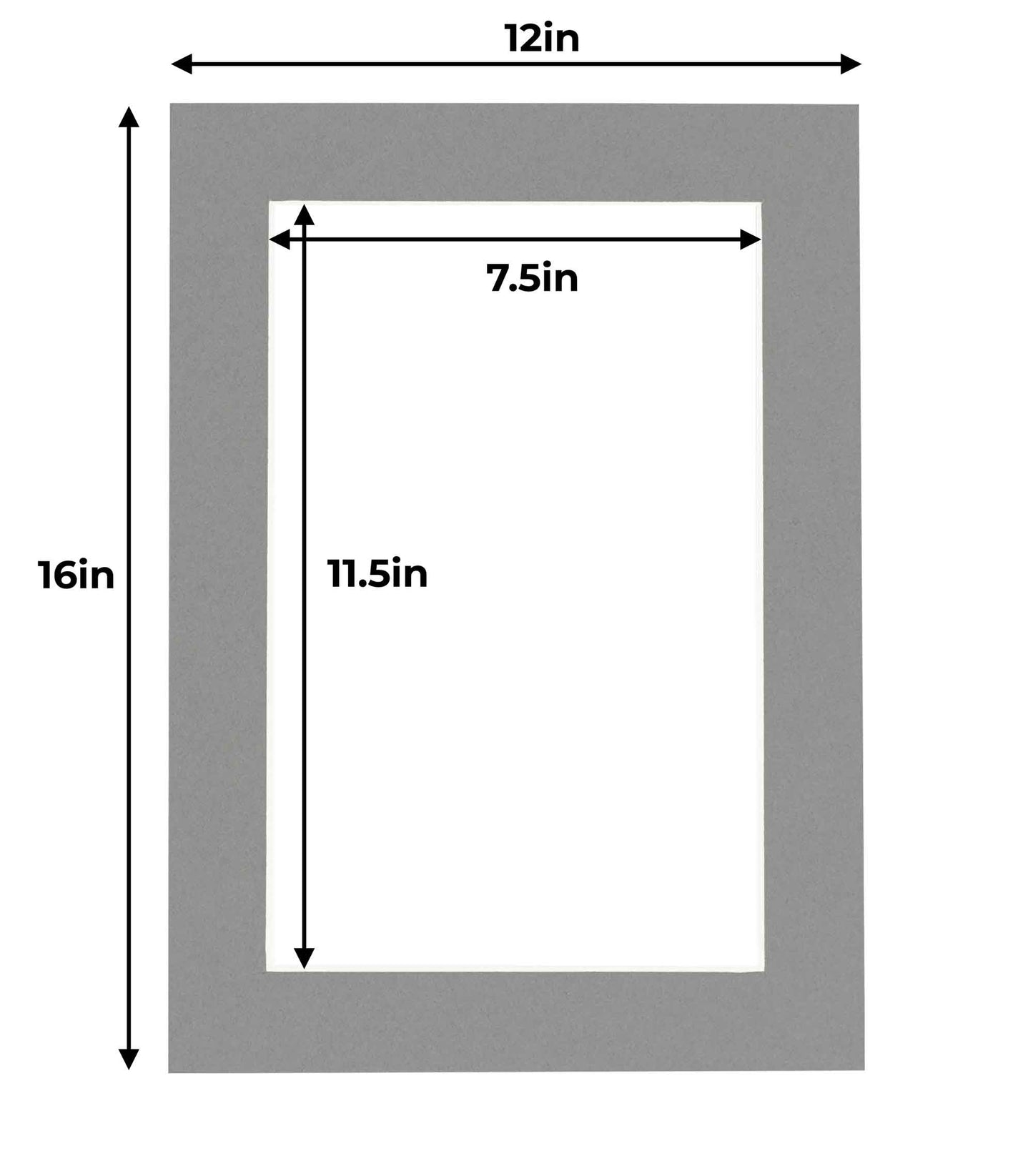 Pack of 25 Mid Grey Precut Acid-Free Matboard Set with Clear Bags & Backings