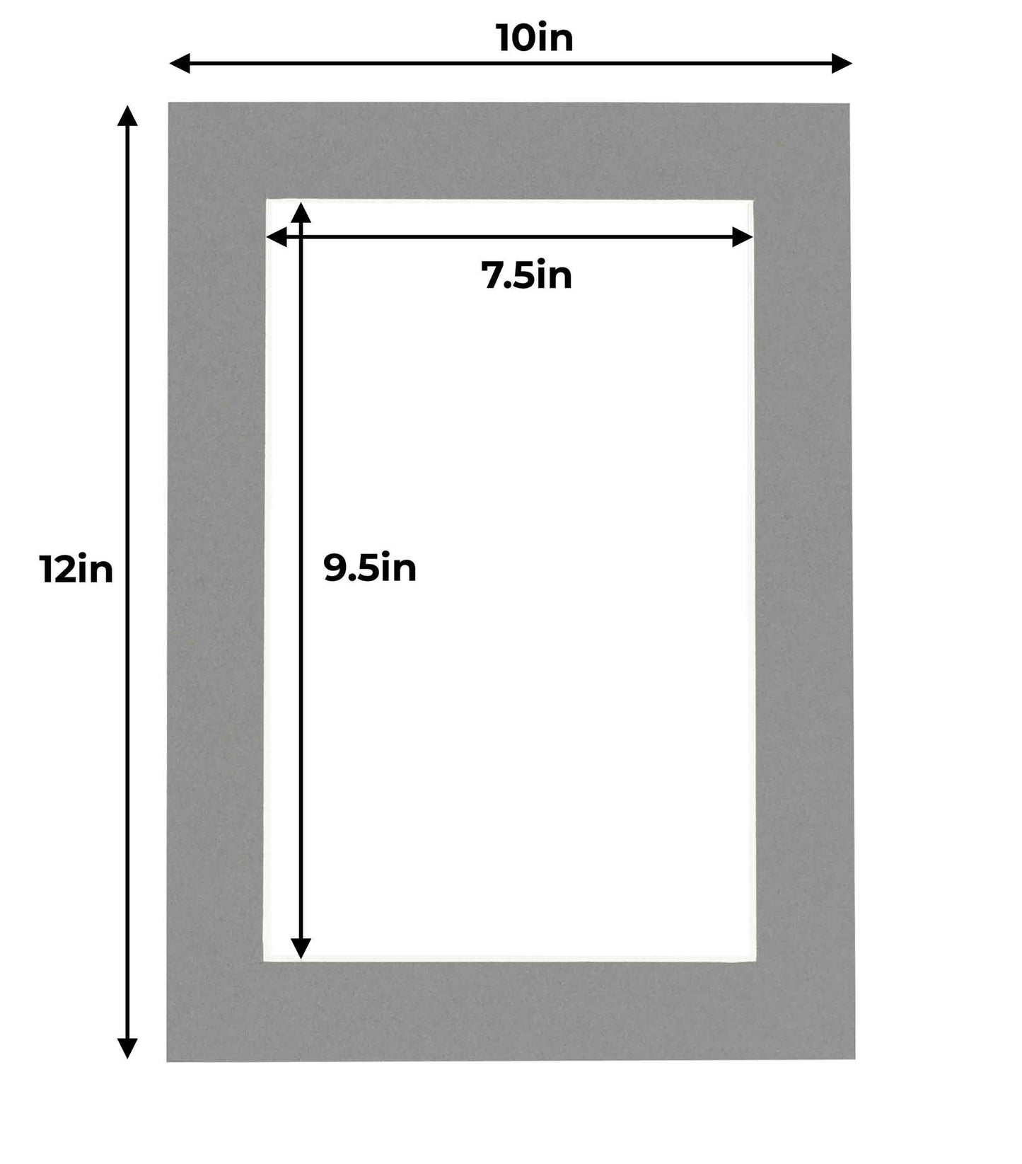 Mid Grey Precut Acid-Free Matboard Set with Clear Bag & Backing