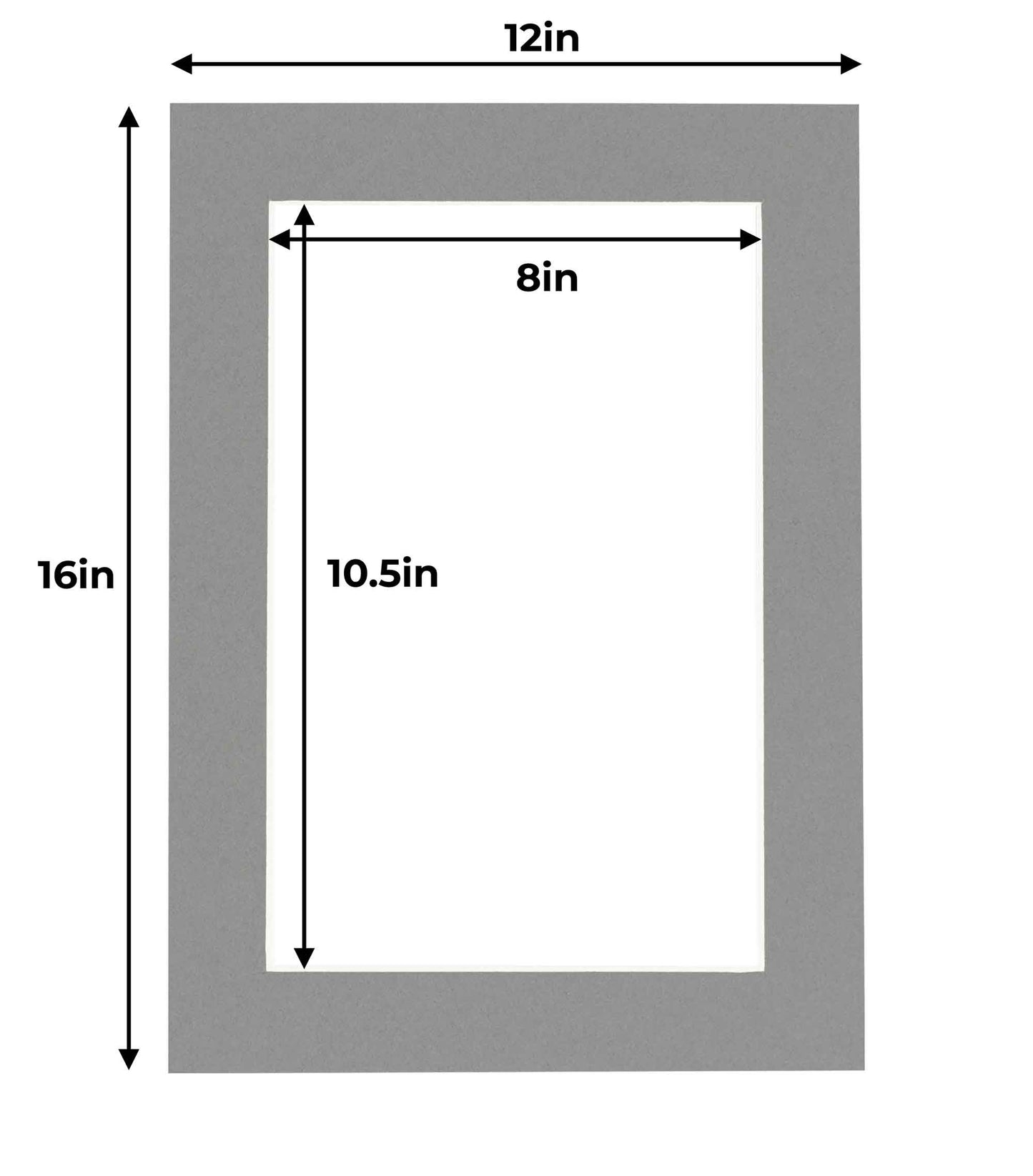 Mid Grey Precut Acid-Free Matboard Set with Clear Bag & Backing
