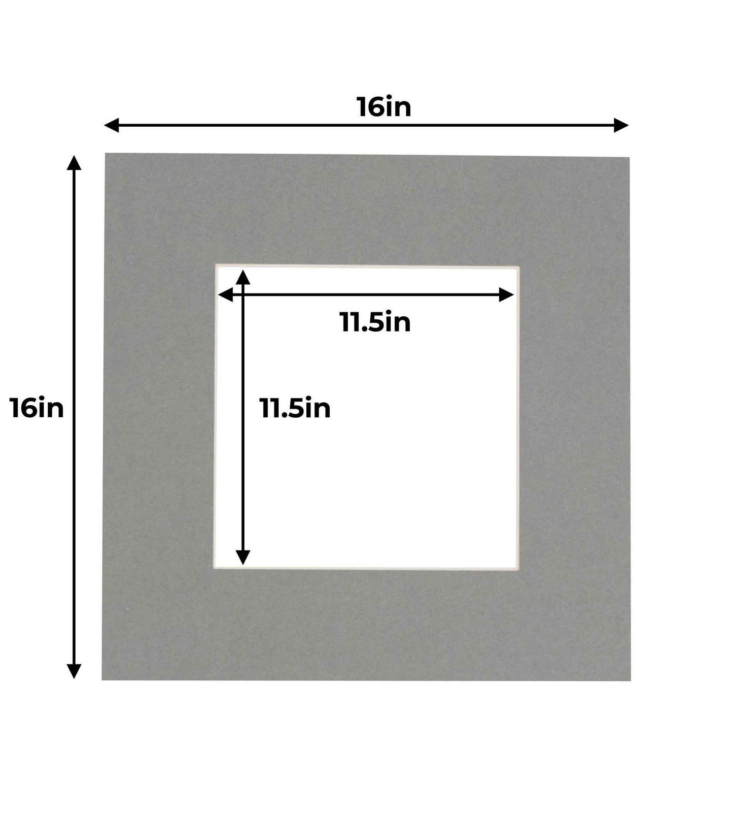 Pack of 10 Mid Grey Precut Acid-Free Matboard Set with Clear Bags & Backings