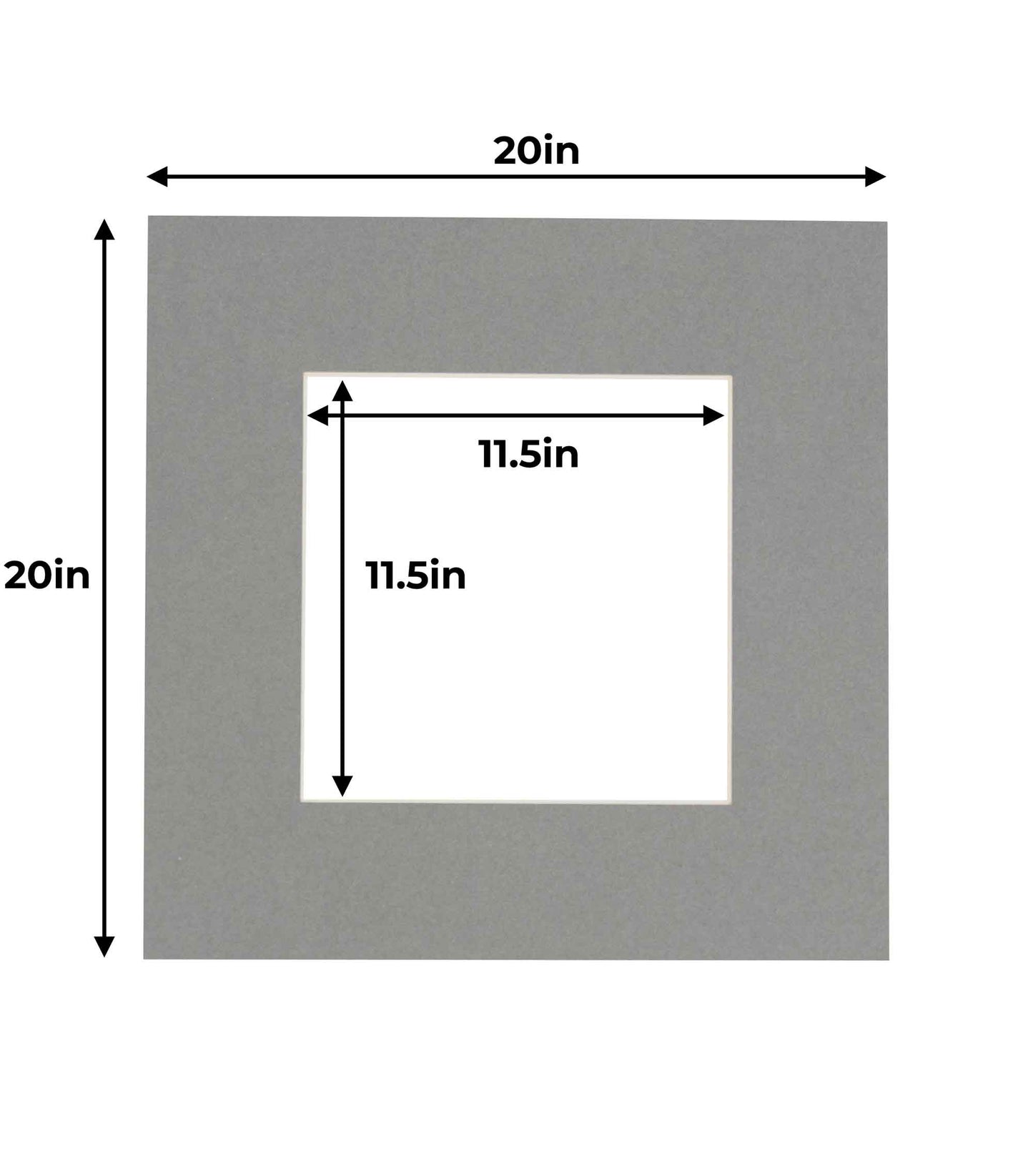 Pack of 10 Mid Grey Precut Acid-Free Matboards