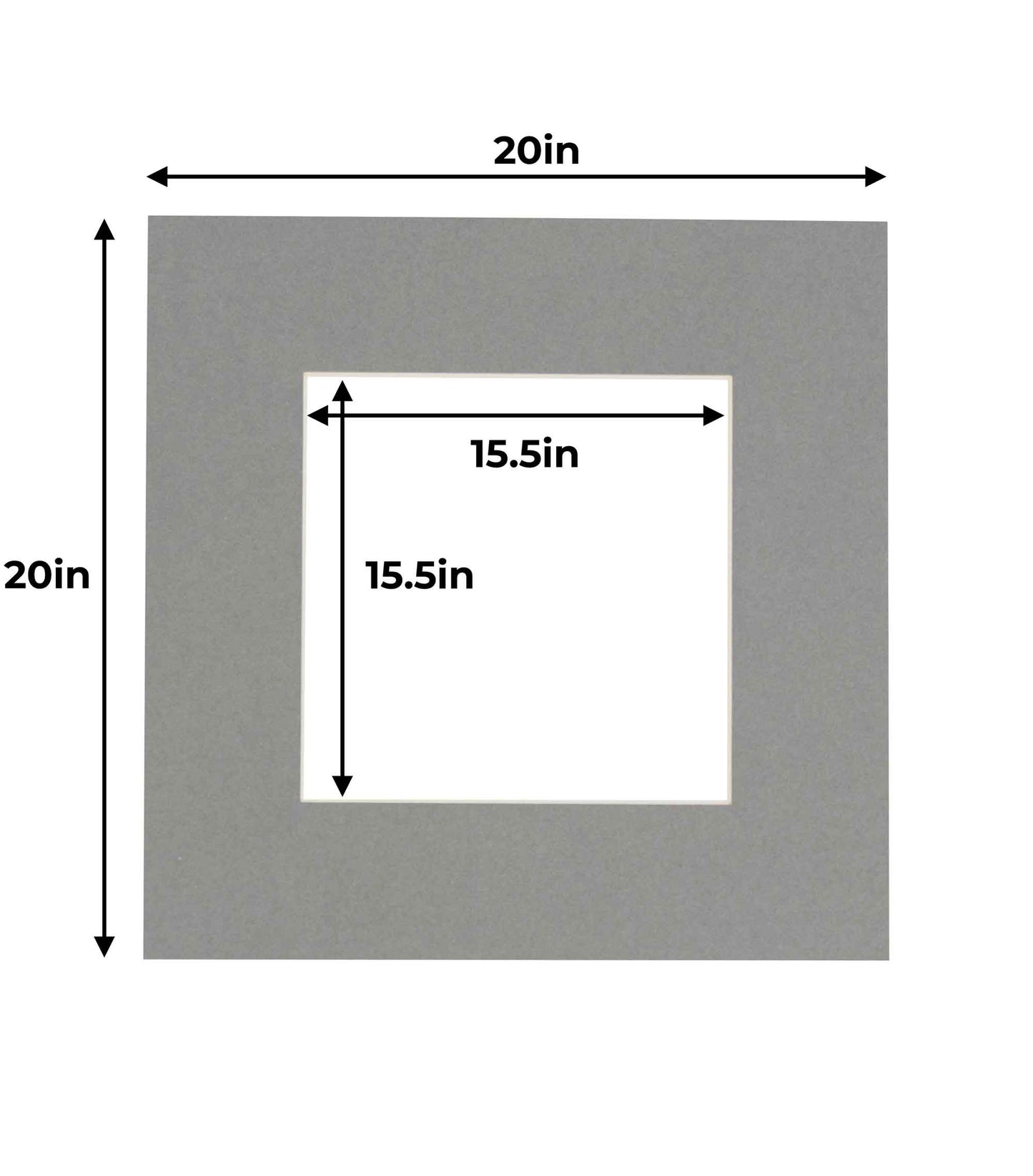 Pack of 10 Mid Grey Precut Acid-Free Matboard Set with Clear Bags & Backings