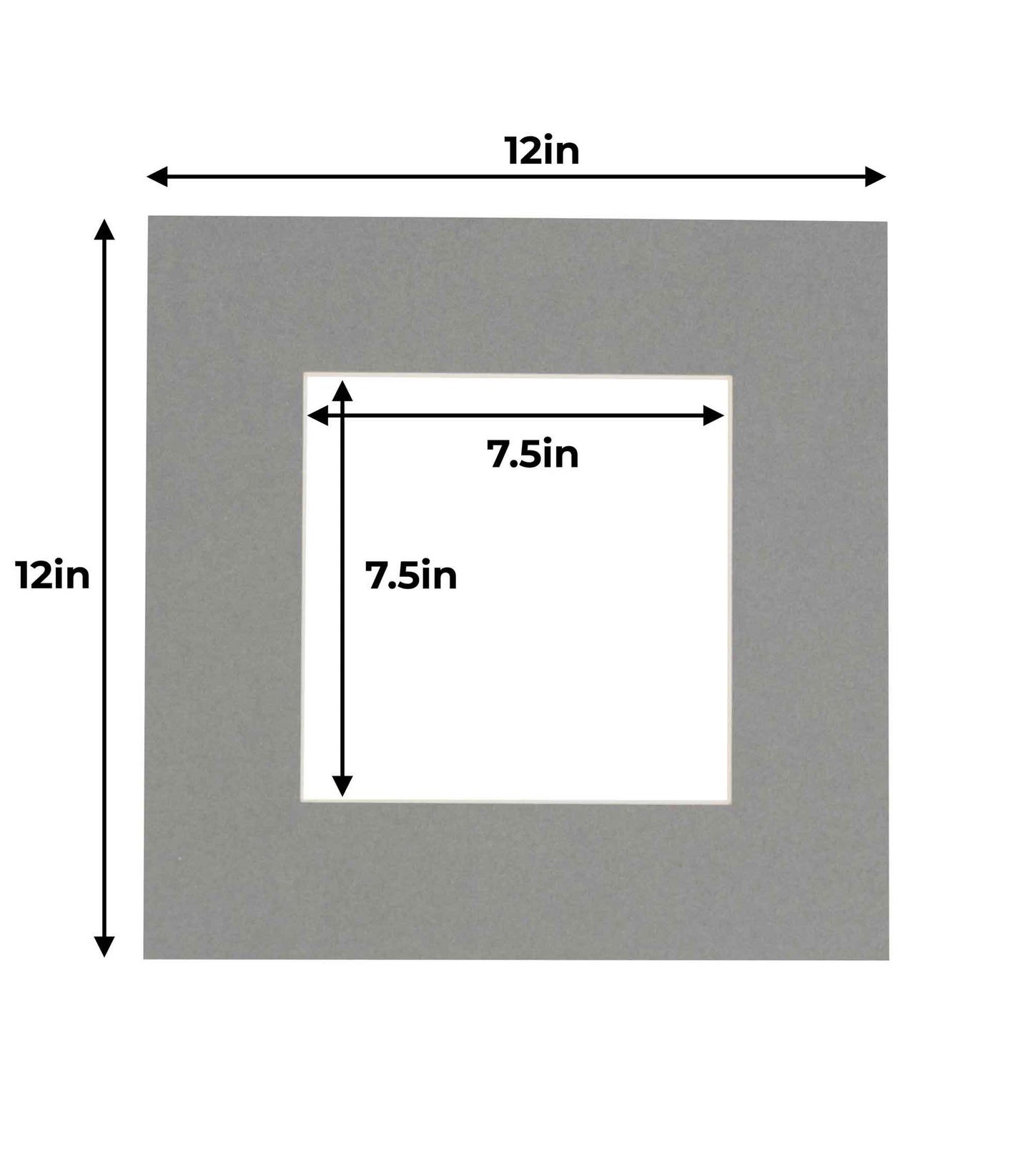 Pack of 10 Mid Grey Precut Acid-Free Matboards