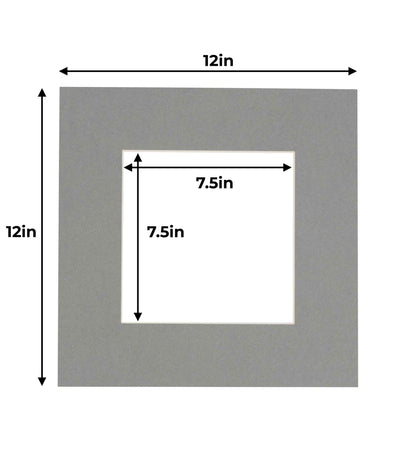 Pack of 10 Mid Grey Precut Acid-Free Matboards