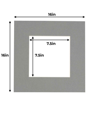 Pack of 25 Mid Grey Precut Acid-Free Matboard Set with Clear Bags & Backings