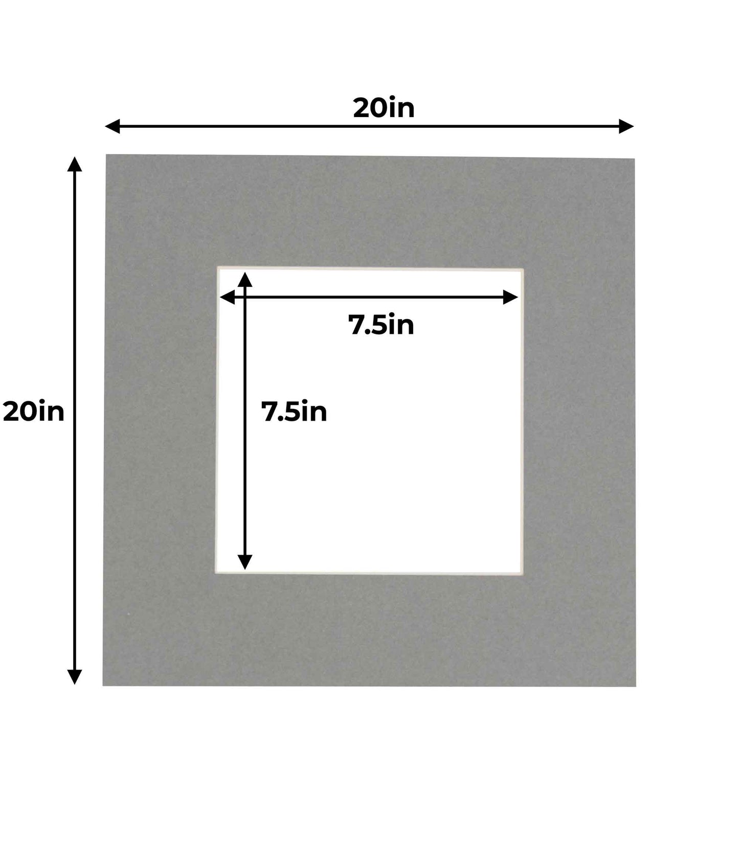 Pack of 25 Mid Grey Precut Acid-Free Matboard Set with Clear Bags & Backings