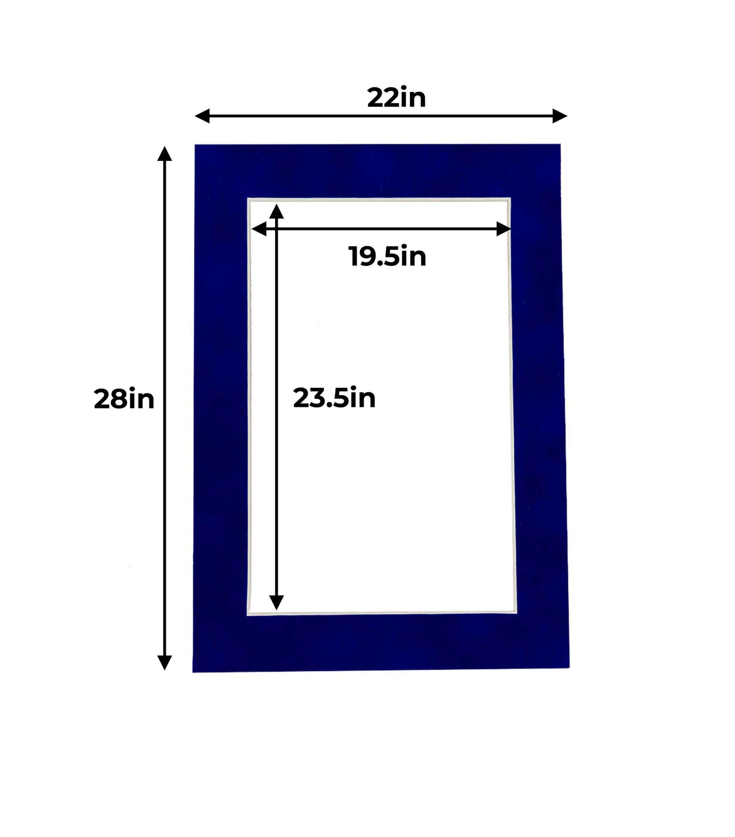 Pack of 25 Royal Blue Suede Precut Acid-Free Matboards
