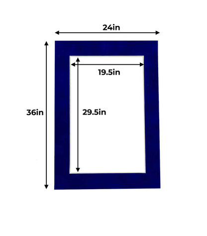 Pack of 25 Royal Blue Suede Precut Acid-Free Matboards