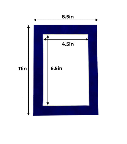 Royal Blue Suede Precut Acid-Free Matboard Set with Clear Bag & Backing