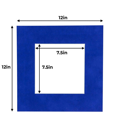 Pack of 25 Royal Blue Suede Precut Acid-Free Matboards