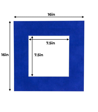 Pack of 25 Royal Blue Suede Precut Acid-Free Matboard Set with Clear Bags & Backings