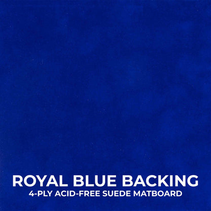 Distressed Blue Shadow Box Frame With Royal Blue Acid-Free Suede Backing