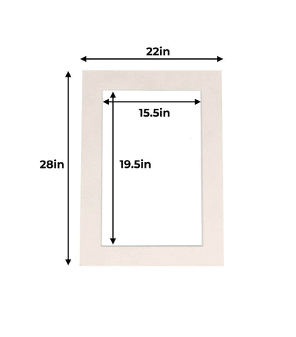 Pack of 25 White Suede Precut Acid-Free Matboard Set with Clear Bags & Backings