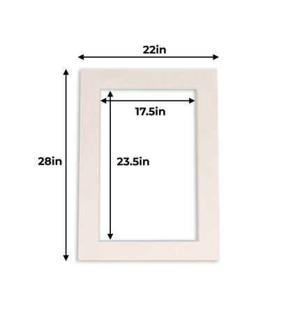 Pack of 25 White Suede Precut Acid-Free Matboards