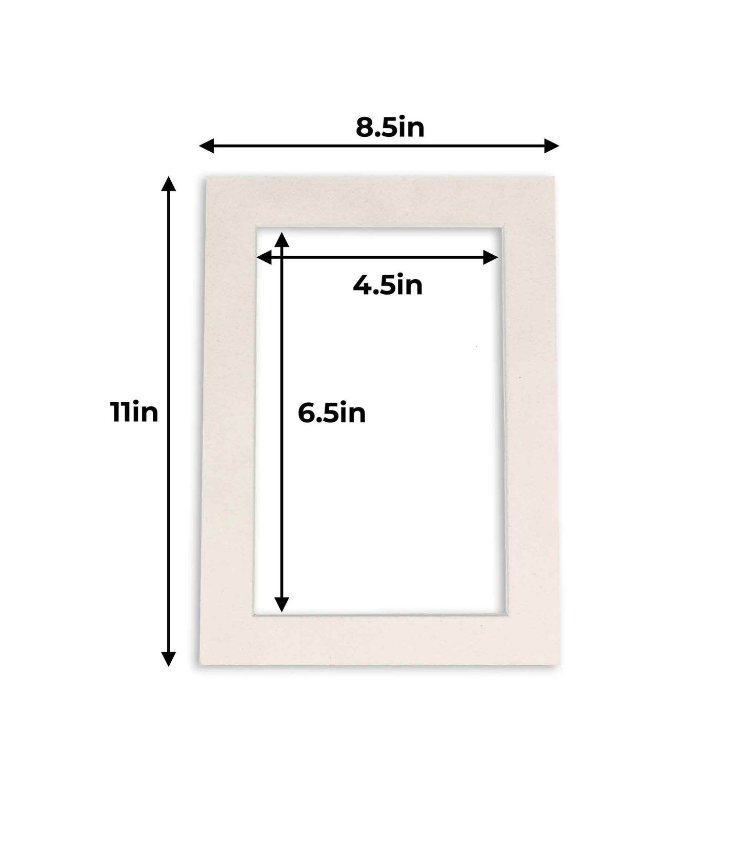 Pack of 10 White Suede Precut Acid-Free Matboard Set with Clear Bags & Backings