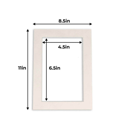 Pack of 25 White Suede Precut Acid-Free Matboard Set with Clear Bags & Backings