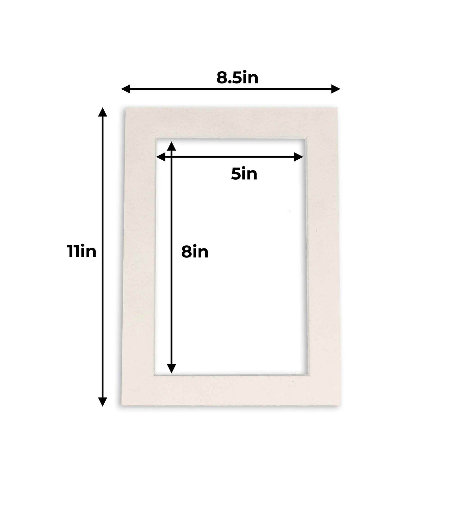 Pack of 10 White Suede Precut Acid-Free Matboard Set with Clear Bags & Backings
