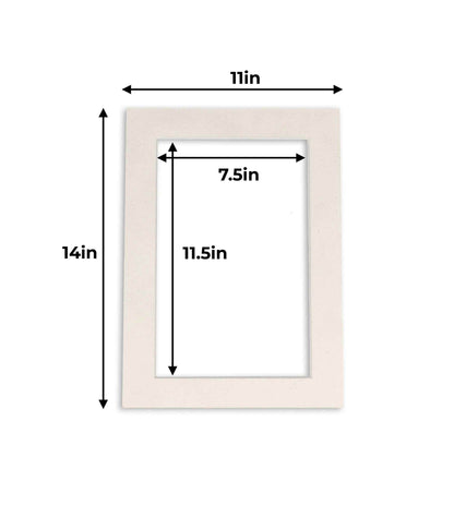 Pack of 10 White Suede Precut Acid-Free Matboards