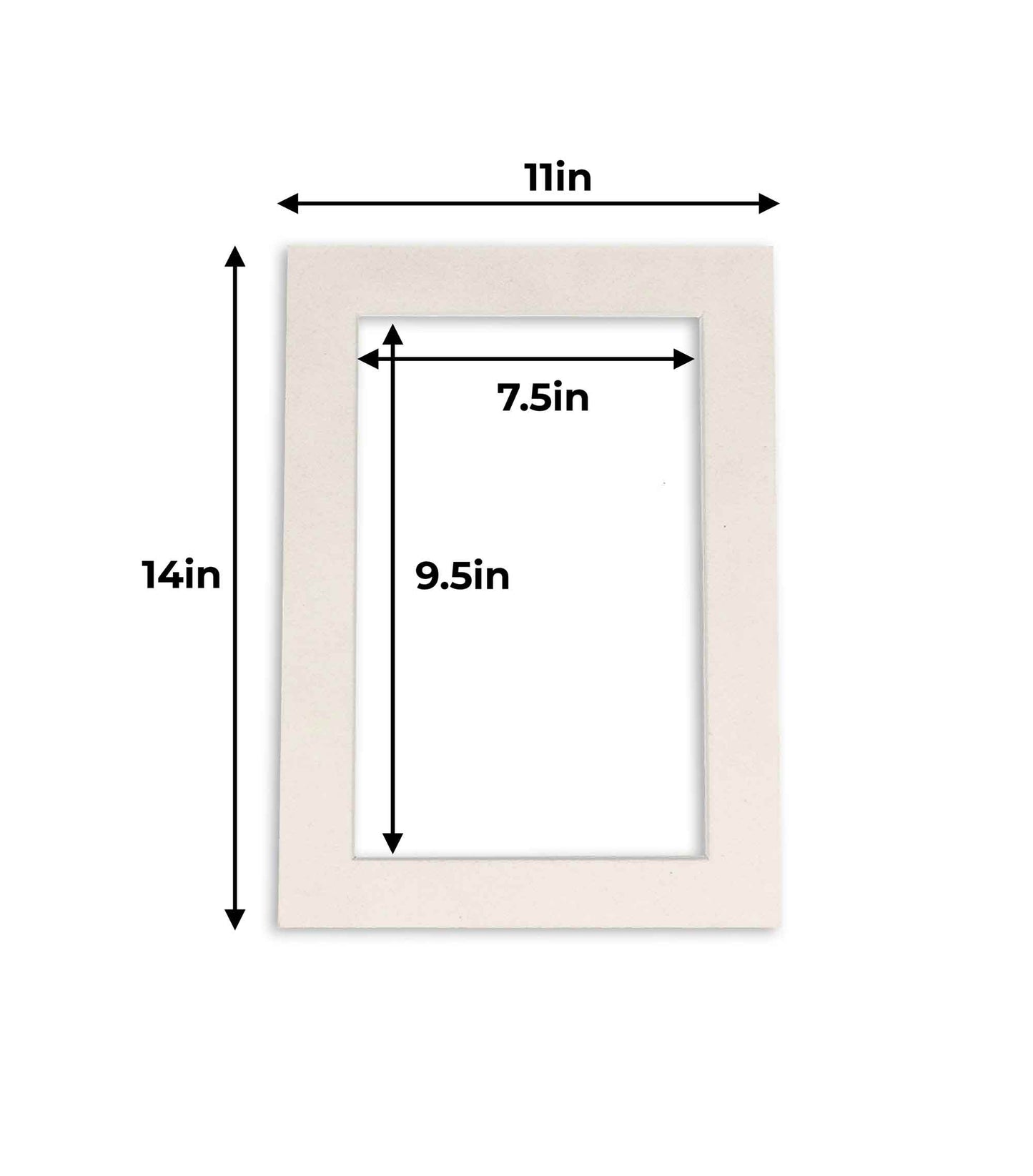 Pack of 25 White Suede Precut Acid-Free Matboard Set with Clear Bags & Backings