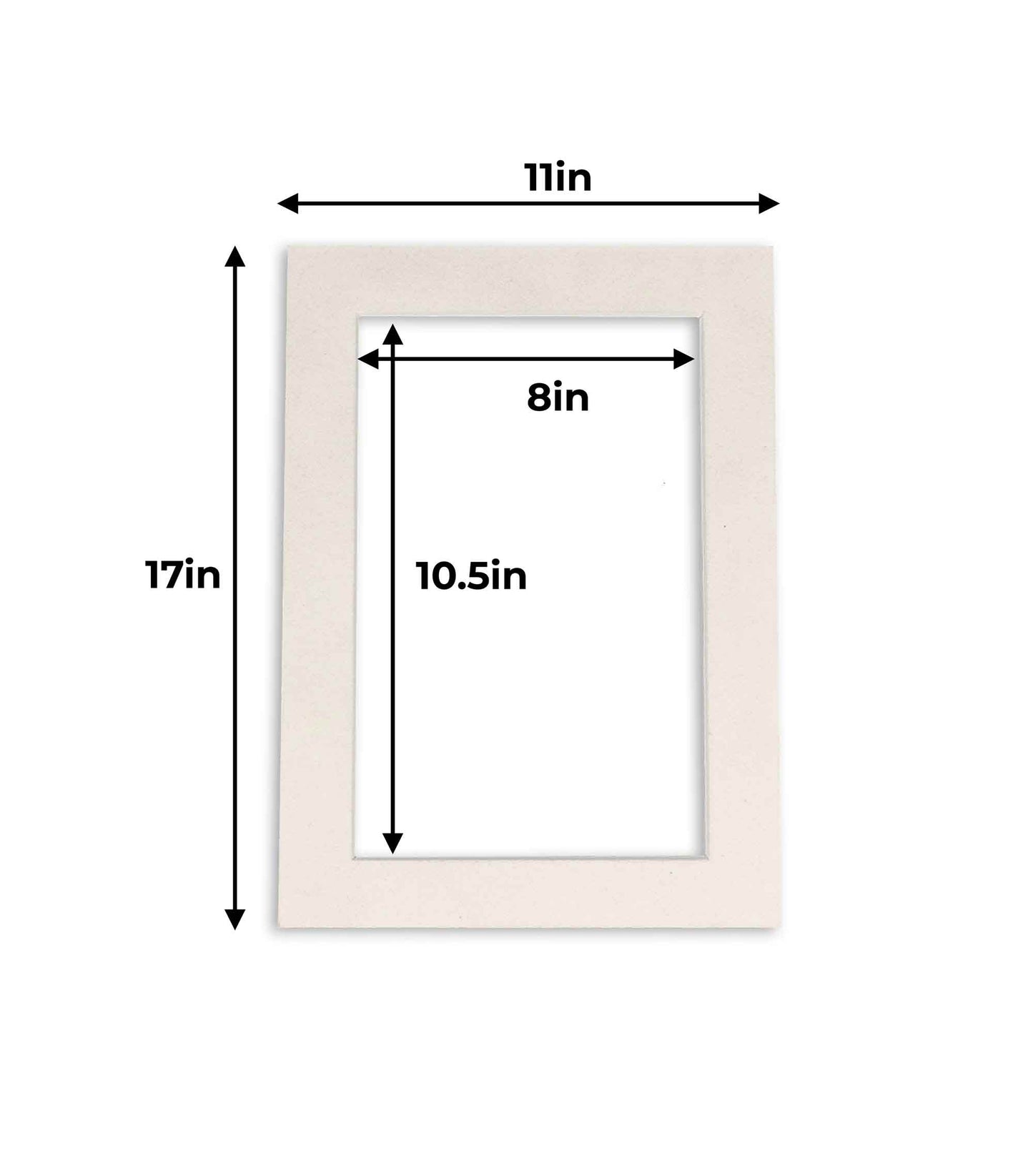Pack of 10 White Suede Precut Acid-Free Matboard Set with Clear Bags & Backings