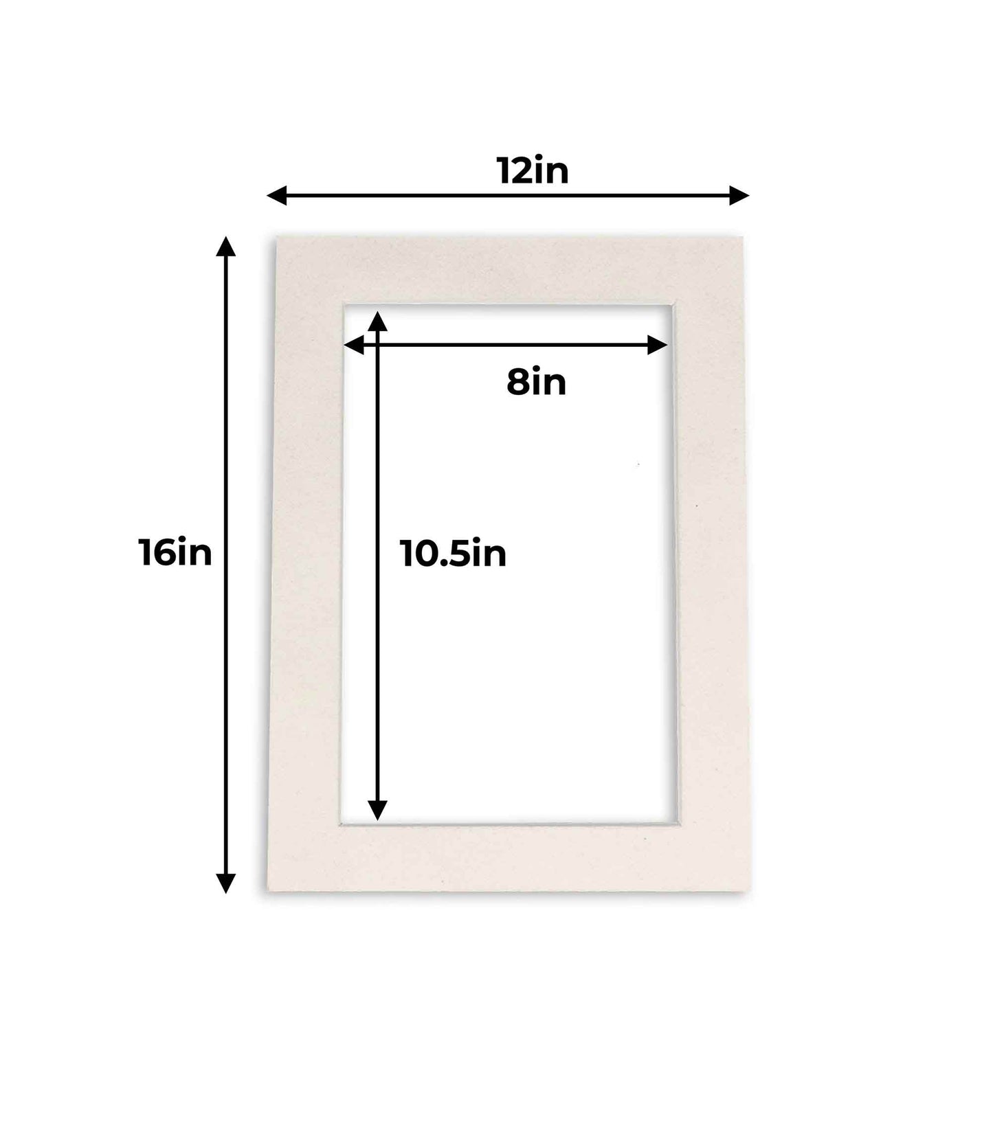 Pack of 10 White Suede Precut Acid-Free Matboard Set with Clear Bags & Backings