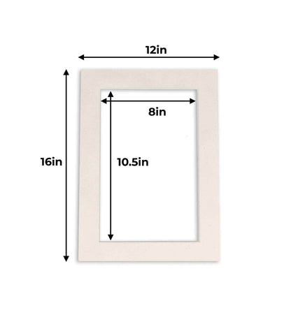 Pack of 25 White Suede Precut Acid-Free Matboard Set with Clear Bags & Backings