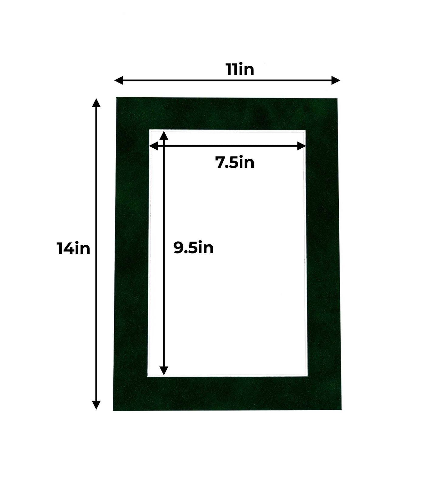 Pack of 25 Green Suede Precut Acid-Free Matboard Set with Clear Bags & Backings
