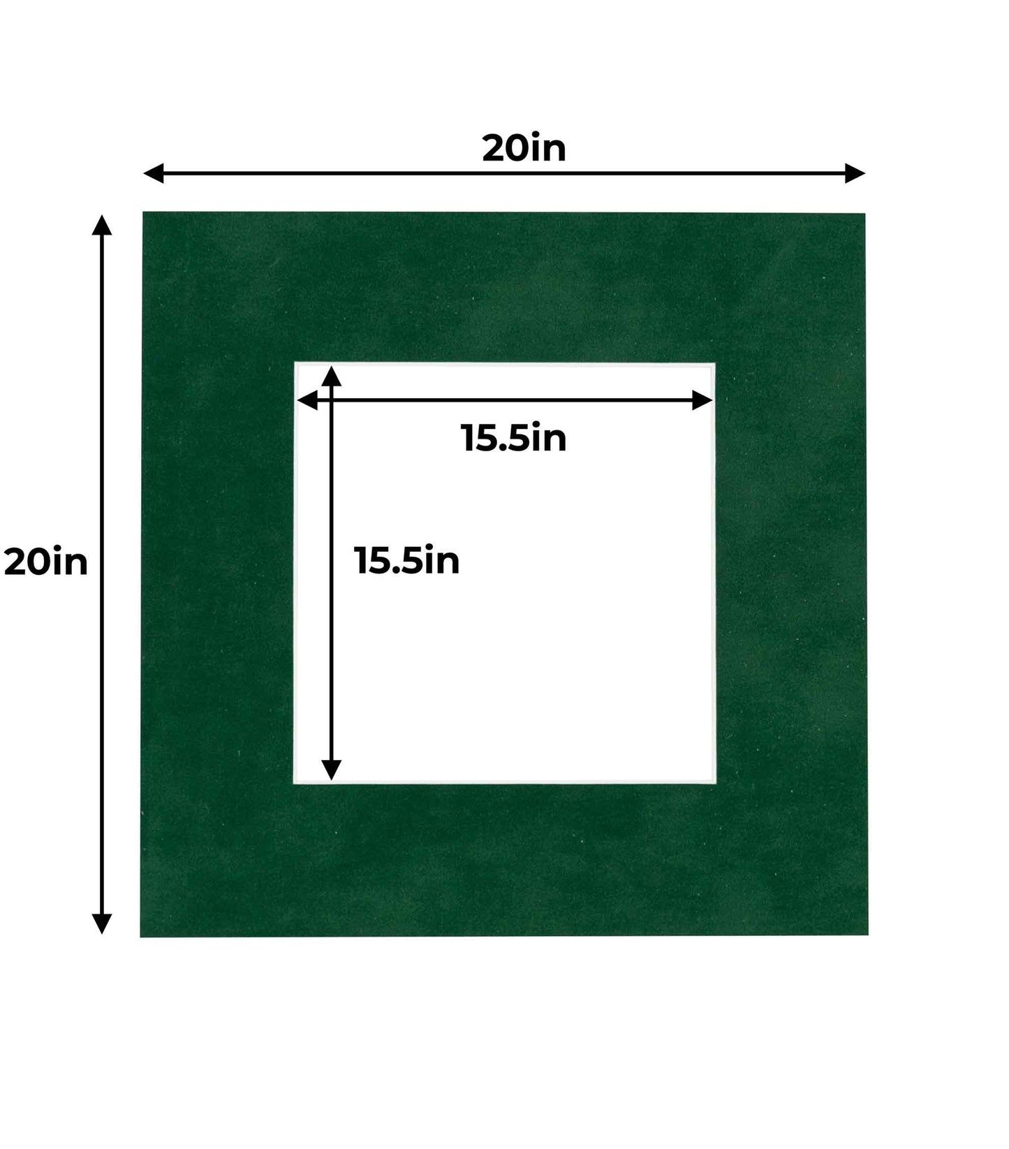 Pack of 10 Green Suede Precut Acid-Free Matboards