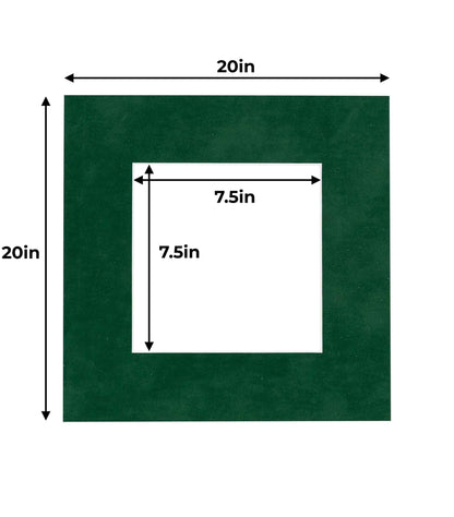 Pack of 10 Green Suede Precut Acid-Free Matboard Set with Clear Bags & Backings