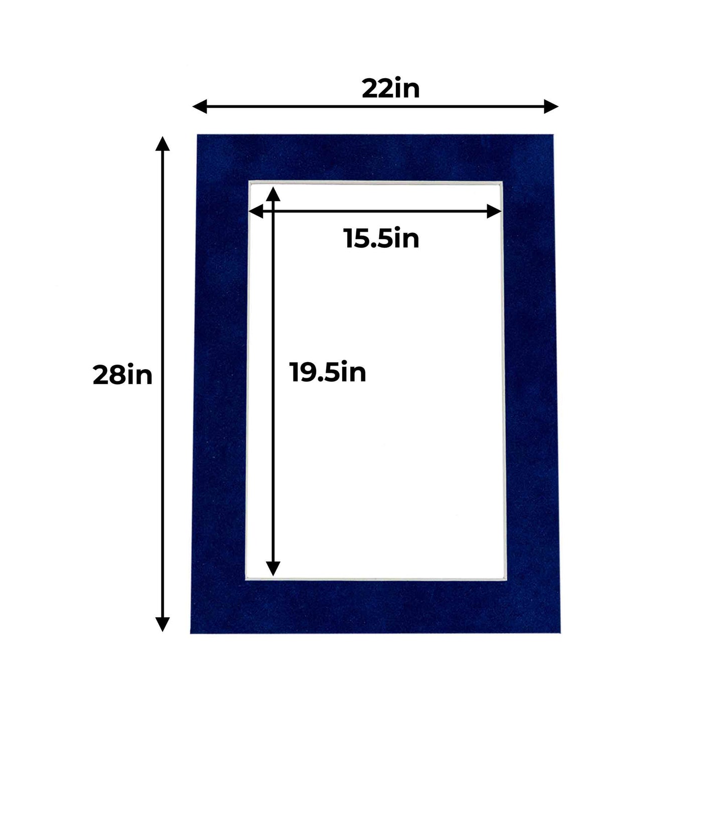 Pack of 25 Brooke Blue Suede Precut Acid-Free Matboard Set with Clear Bags & Backings