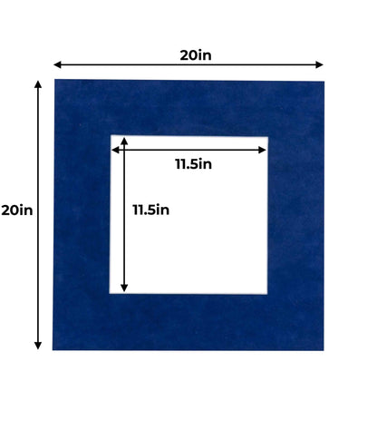 Pack of 25 Brooke Blue Suede Precut Acid-Free Matboards