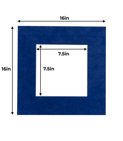 Pack of 25 Brooke Blue Suede Precut Acid-Free Matboards