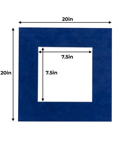Pack of 10 Brooke Blue Suede Precut Acid-Free Matboard Set with Clear Bags & Backings