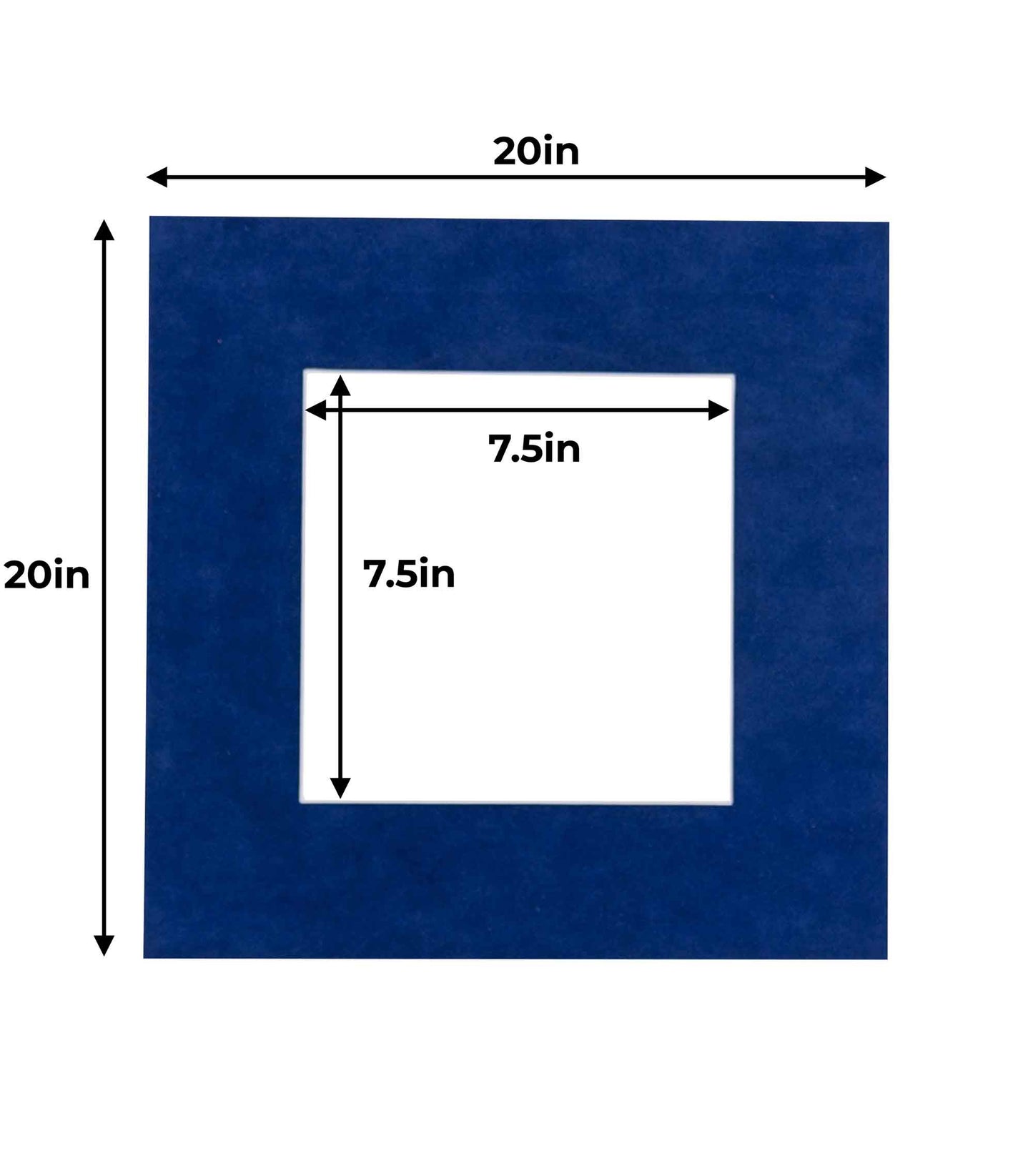 Pack of 25 Brooke Blue Suede Precut Acid-Free Matboard Set with Clear Bags & Backings