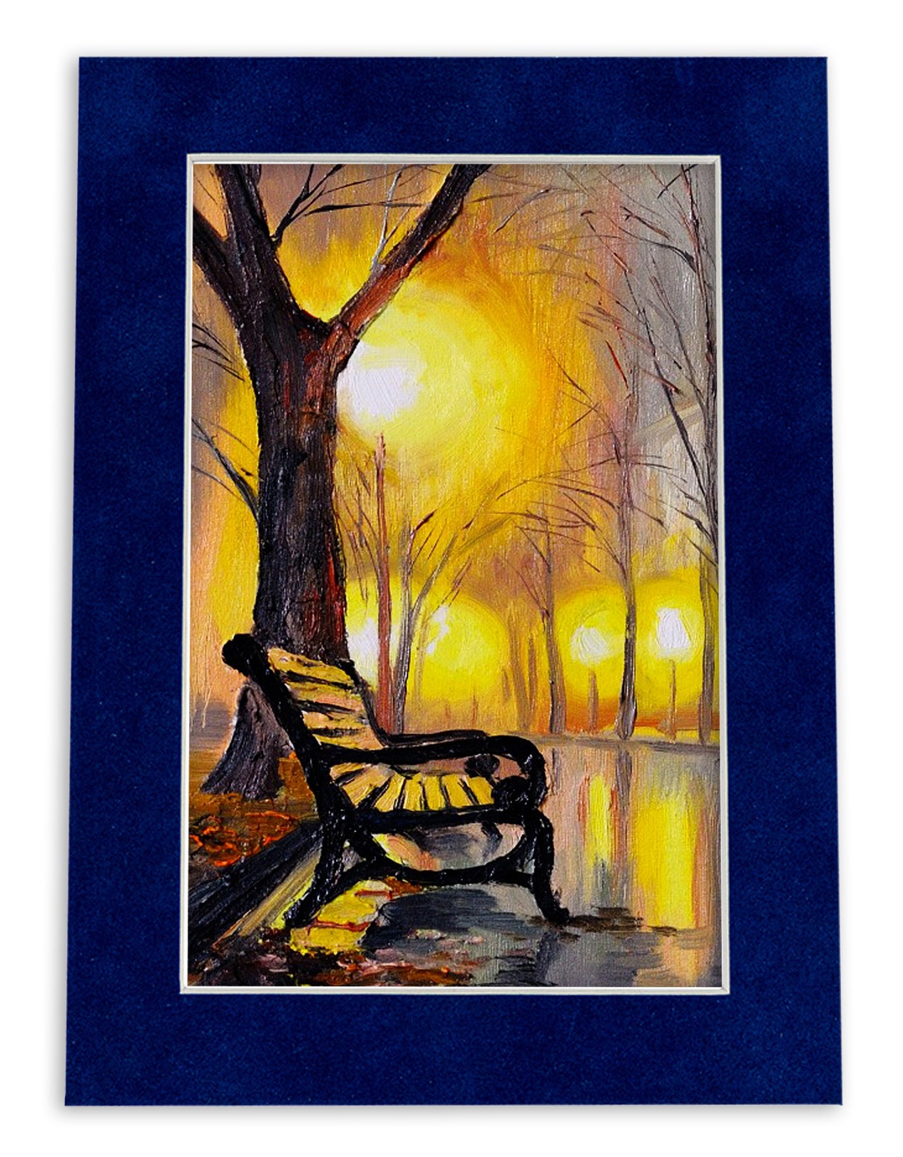 Pack of 25 Brooke Blue Suede Precut Acid-Free Matboard Set with Clear Bags & Backings