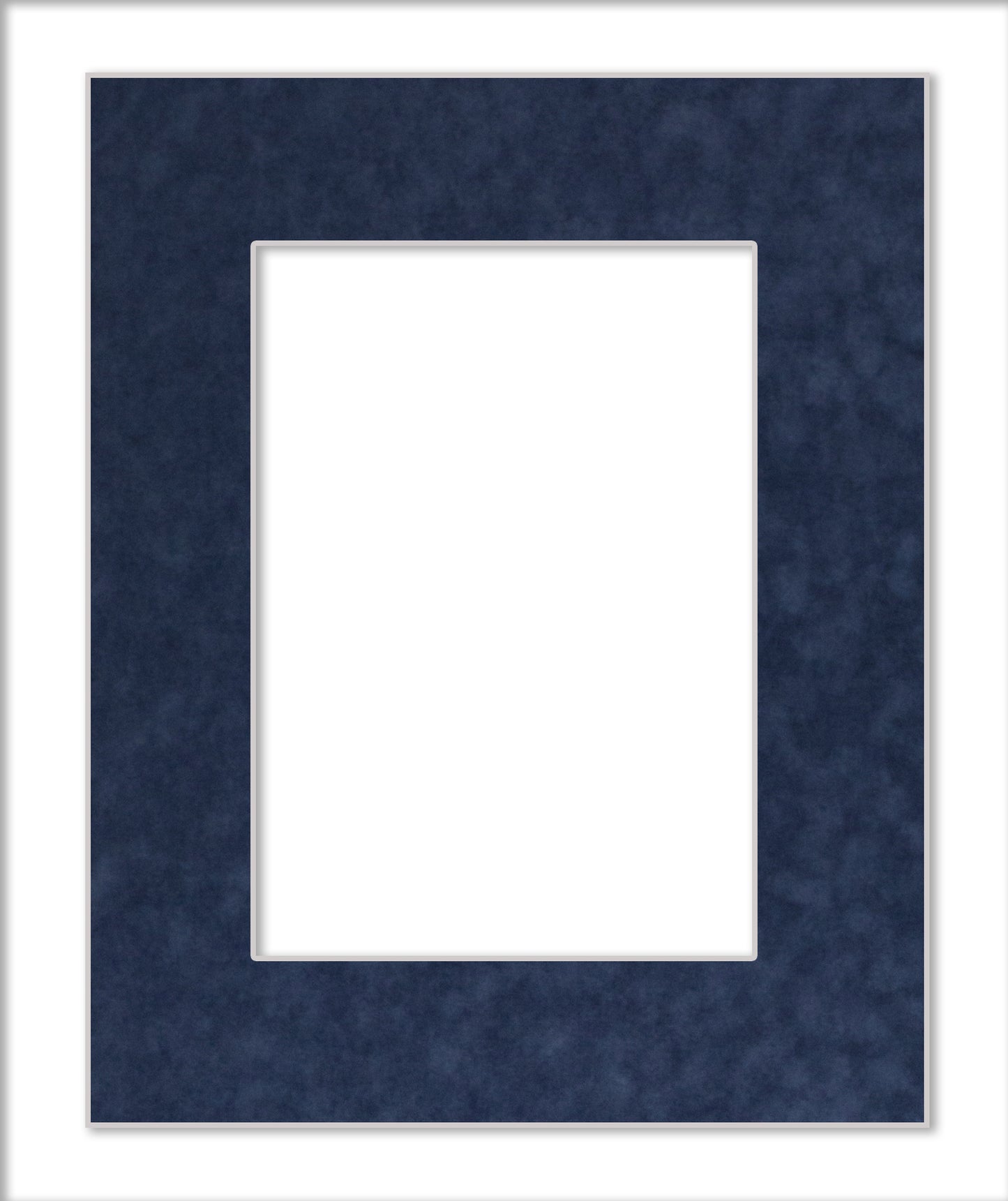 Navy Blue Suede Precut Acid-Free Matboard Set with Clear Bag & Backing