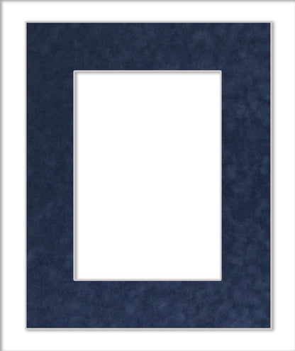 Navy Blue Suede Precut Acid-Free Matboard Set with Clear Bag & Backing