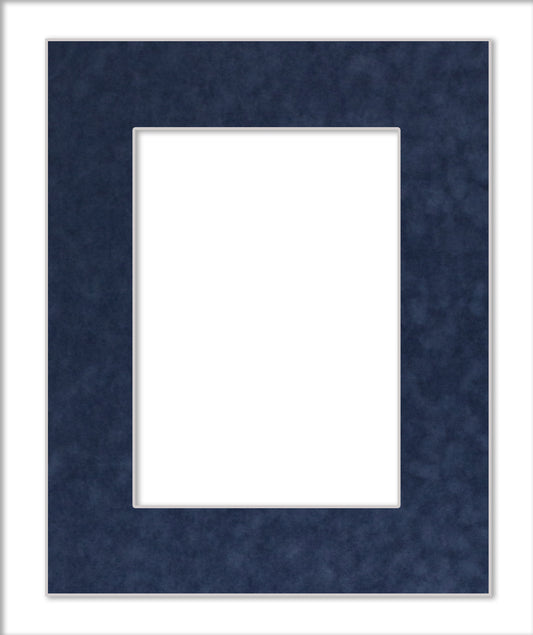 Navy Blue Suede Precut Acid-Free Matboard Set with Clear Bag & Backing