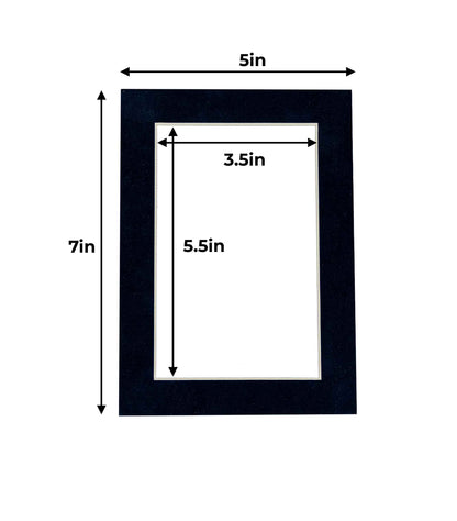 Pack of 10 Navy Blue Suede Precut Acid-Free Matboards