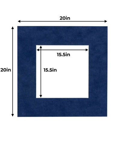 Pack of 10 Navy Blue Suede Precut Acid-Free Matboards